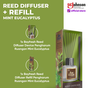 Bayfresh Reed Diffuser Pengharum Ruangan & Refill Mint Eucalyptus