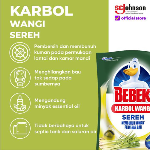 Bebek Karbol Wangi Sereh Pouch 450mL Kebersihan Rumah Tangga