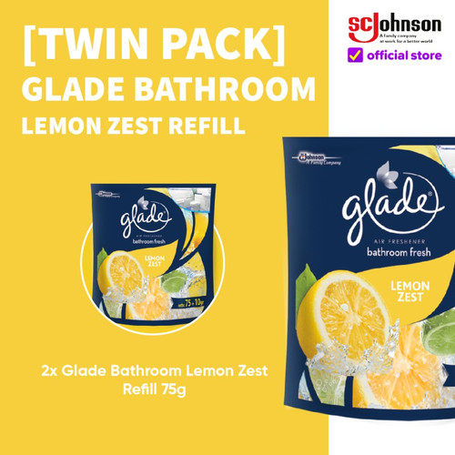 [TWIN PACK] Glade Bathroom Lemon Zest Refill 75g