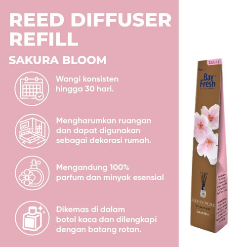 Bayfresh Reed Diffuser Refill Pengharum Ruangan Sakura Bloom