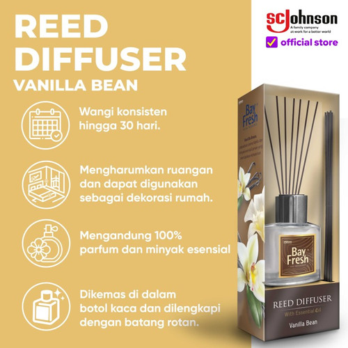 Bayfresh Reed Diffuser Device Pengharum Ruangan Vanilla Bean