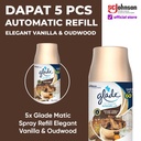 (Dapat 5 pcs) Glade Matic Refill Elegant Vanilla & Oudwood 146gr
