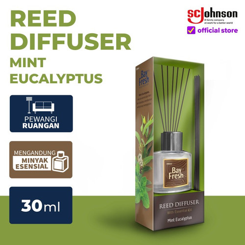 Bayfresh Reed Diffuser Pengharum Ruangan & Refill Mint Eucalyptus