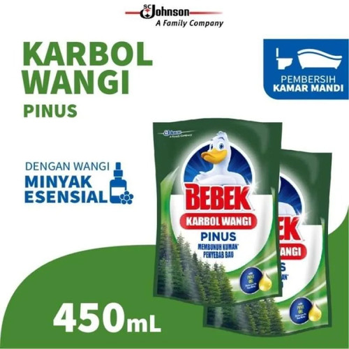 Bebek Karbol Wangi Pinus Pouch 450mL Pembersih Kamar Mandi