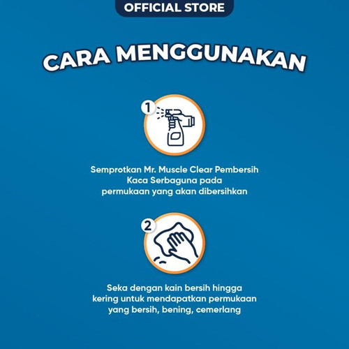 Mr Muscle Clear Glass Pembersih Kaca Pouch Blue 400ml