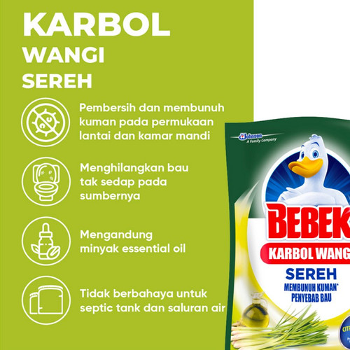 BEBEK Karbol Wangi Sereh Pouch 450mL TWINPACK