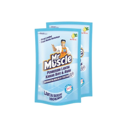 (Twin Pack) Mr Muscle Pembersih Lantai Kamar Bayi & Anak Pouch 720mL