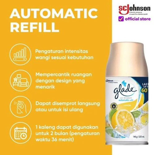 TWIN PACK Glade Matic Spray Refill Lemon 146gr