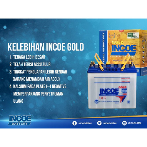 Aki Mobil Toyota Innova Diesel 80D26L INCOE GOLD ASTRA 12V / 70Ah