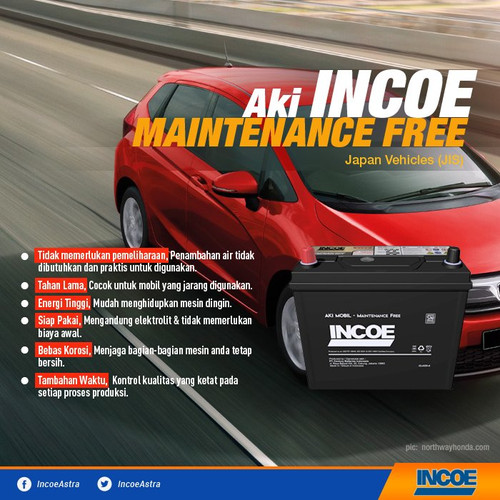 Aki Genset INCOE MF ASTRA N200 / 190H52 Aki Kering 12V / 200Ah