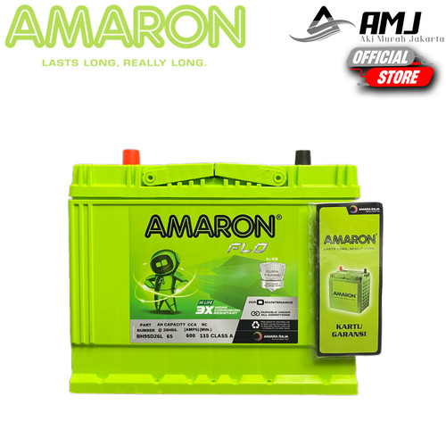 Amaron Flo Aki Mobil Hyundai Trajet 95D26L / NS70L Aki Kering 12V 65Ah