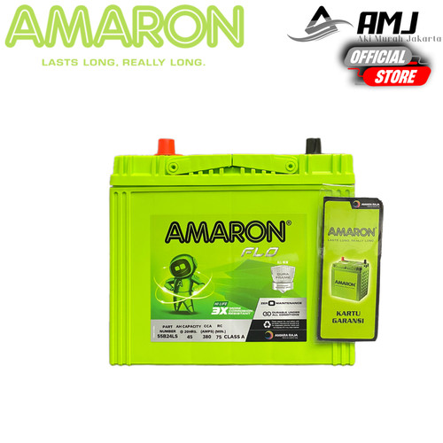 Aki Mobil Wuling Confero NS60LS / 55B24LS Amaron Hi-Life 12V / 45Ah