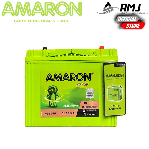 Aki Mobil Suzuki Swift NS60 / 46B24R Amaron GO Aki Kering 12v / 45Ah