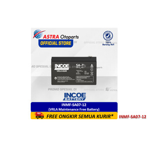 Baterai / Aki Deep Cycle INMF-SA07-12 (7 Ah - 12 Volt) Merk INCOE - untuk UPS, CCTV, Emergency Lamp, Lift, Mainan Anak, mesin pertanian dan lainnya (VRLA Maintenance Free Battery)
