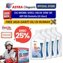 Voucher Oli Mobil Shell Helix 10W-30 (4 Ltr)+ Free Ganti Oli di Tempat