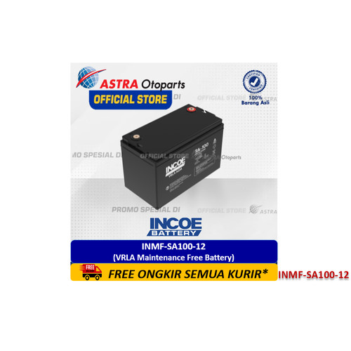 Baterai / Aki Deep Cycle AGM INMF-SA100-12 (100 Ah - 12 Volt) Merk INCOE - untuk Solar Panel, CCTV, Emergency Lamp, UPS System, Lampu Penerangan Jalan, Sistem Telecomm, Sistem Perkapalan dan lainnya (VRLA Maintenance Free Battery)