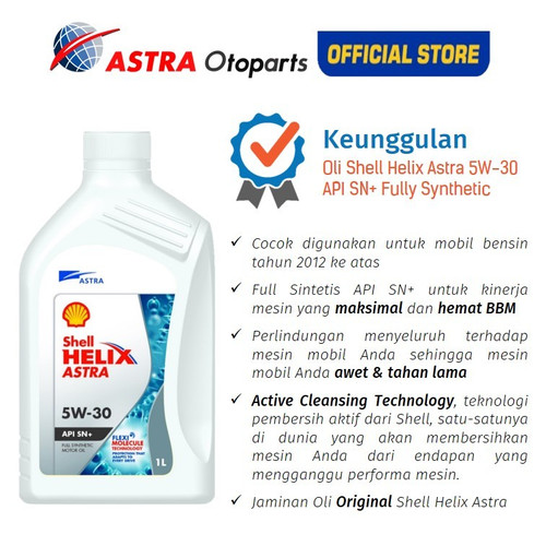 Voucher Oli Mobil Shell Helix 10W-30 (4 Ltr)+ Free Ganti Oli di Tempat
