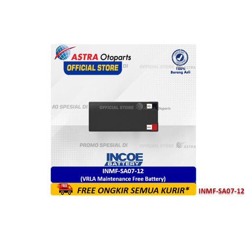 Baterai / Aki Deep Cycle INMF-SA07-12 (7 Ah - 12 Volt) Merk INCOE - untuk UPS, CCTV, Emergency Lamp, Lift, Mainan Anak, mesin pertanian dan lainnya (VRLA Maintenance Free Battery)