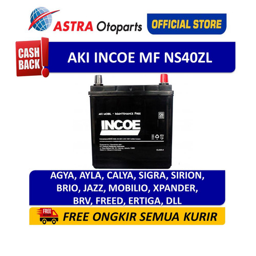Aki Mobil INCOE MF Kering INMF-NS40ZL Agya Ayla Calya Sigra Brio dll