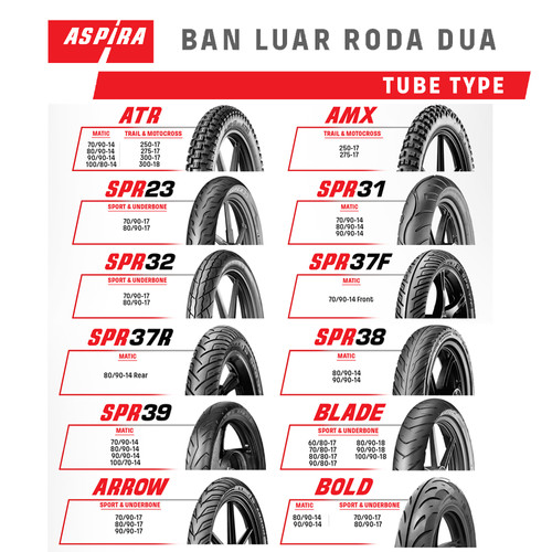 Aspira SPR 38 90/90-14 Untuk Scootic Vario, Beat (12-90/9014-SPR38)
