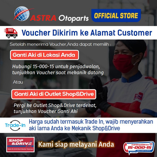 Voucher Aki GS ASTRA MF NS60L Livina, City, Karimun + Free Jasa Ganti