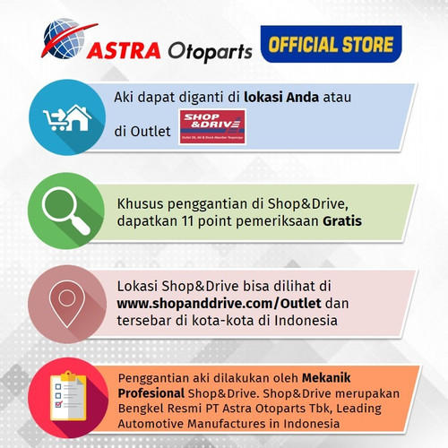 Voucher Aki GS ASTRA MF Calcium 105D31L Innova Pajero Free Jasa Ganti