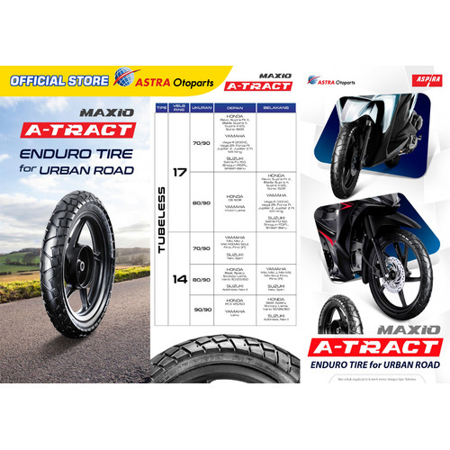 Aspira Maxio A-tract 70/90-17 Tubeless (15-70/9017-ATRACT)