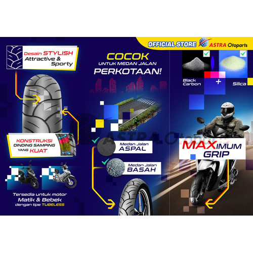 Aspira Maxio Techno 80/90-14 Untuk Motor Scootic (15-80/9014-TECHNO)