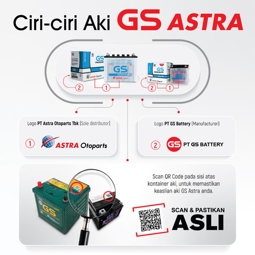 AKI GS ASTRA Premium N200 untuk Excavator, Dozer, Grader, Dump Truck