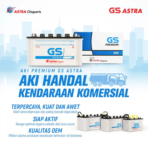 AKI GS ASTRA Premium N150 untuk Komatsu Excavator, Dozer, Grader, Dump