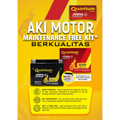 Aki FEDERAL ASTRA GTZ5S MF Kit Motor Vario, Beat, Scoopy, Mio, dll