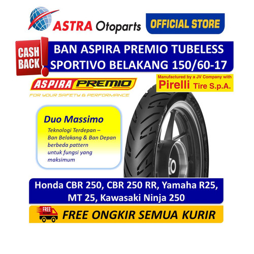 Aspira Premio Sportivo 150/60-17R Tubeless (Rear) (01-SPO-TL150/6017R)