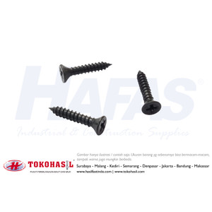 Tapping Screw FH #6 x 1" (hitam) | Sekrup - 1000 pcs