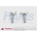 Wing Bolt M6 x 50 - P1.00, Putih (Baut kuping / kupu-kupu) ECERAN