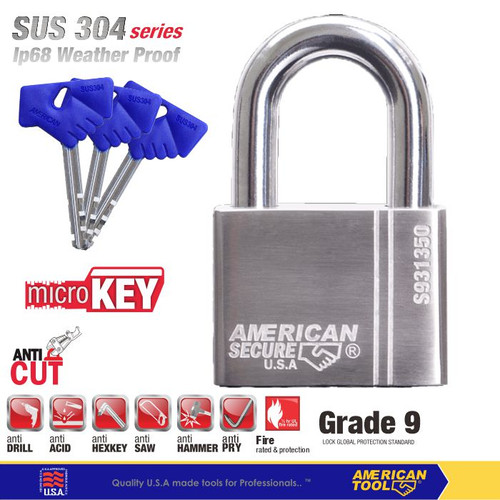 Gembok American Secure 50mm Pendek S931350