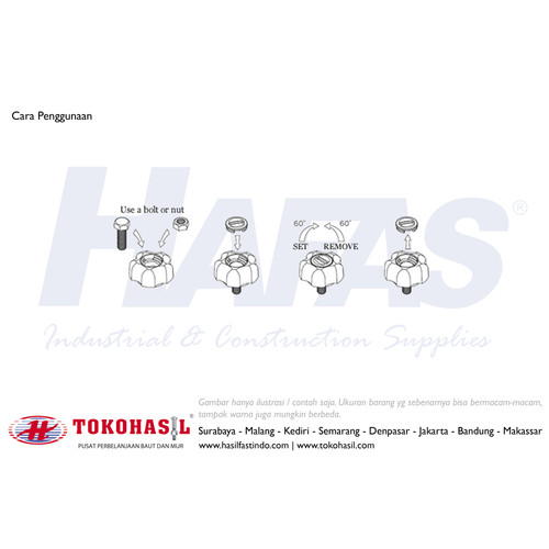Handle Wheel / Knob Star (Knob Bintang) M10, M 10 - Hitam