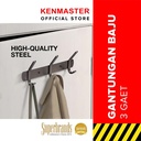 Kenmaster Hanger Hook 3 Gaet KM-HS3 / JY 173 - Gantungan Baju Stainless HNGR050
