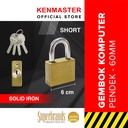 Kenmaster Gembok Komputer Pendek 60MM CK-60S KEY S / Gembok Komputer Key Kuning / Gembok Leher Pendek / Gembok Anti Maling- GBCO011