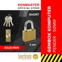 Kenmaster Gembok Komputer Pendek 50MM CK-50S KEY S / Gembok Komputer Key Kuning / Gembok Leher Pendek / Gembok Anti Maling- GBCO010