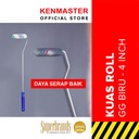 Xander Roll Kapal Cat 4 Inch Gagang Biru Kuas Tembok Panjang Roll Kapal Bulu Cat Bulu Panjang