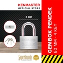 Kenmaster Gembok BL 60MM 3 Key Pendek Gembok Anti Maling Gembok Pagar Kunci Gembok