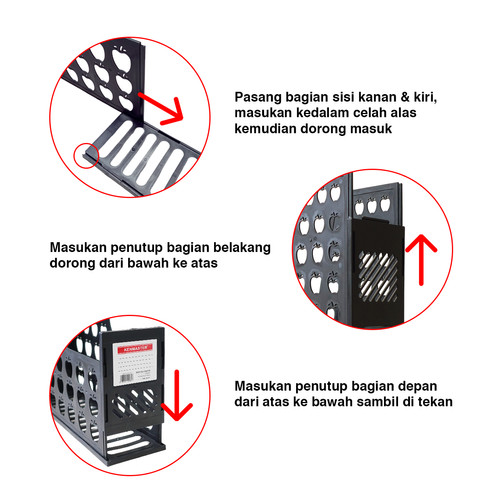 Kenmaster Rak Dokumen Lipat Hitam KM-918 / File Box Black / Rak Penyimpanan File - OL111