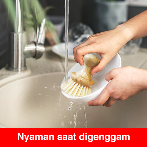 Kenmaster Sikat Panci KM-9629 / Sikat Sisal Bambu / Sikat Pembersih Serbaguna / Sikat Gagang Pendek - OL108