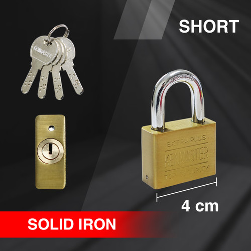 Kenmaster Gembok Komputer Pendek 40MM CK-40S KEY S / Gembok Komputer Key Kuning / Gembok Leher Pendek / Gembok Anti Maling- GBCO009