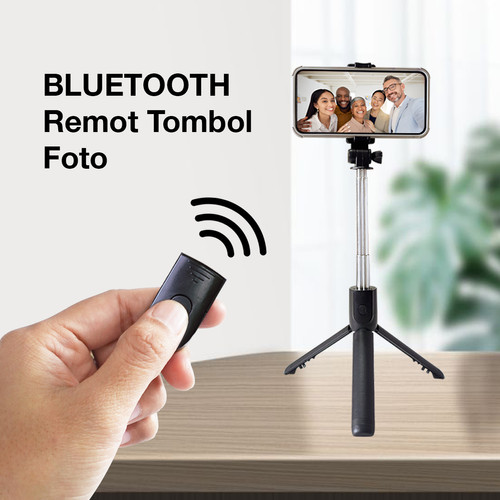 Kenmaster Tongkat Selfie KM-F210 / Tongsis Bluetooth / Selfie Stick Tripod Stand - OL103