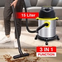 Kenmaster Vacuum Cleaner KM-360 Wet Blow & Dry - VACU013 / Penyedot Debu Basah & Kering Full Stainless