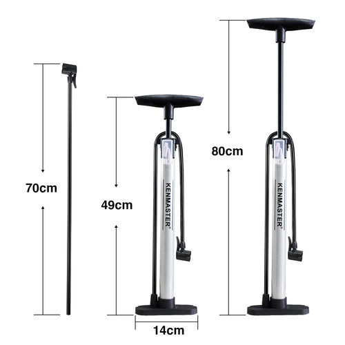 Kenmaster Pompa KM-4932 Tabung Silver / Pompa Sepeda / Pompa Balon Serbaguna