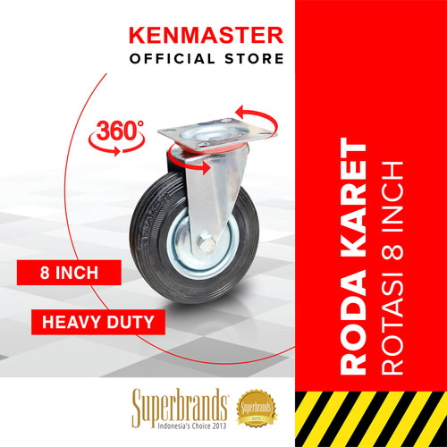 Xander Roda Karet Hitam 8 IN Hidup - RODA360