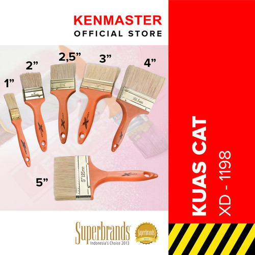 Xander Kuas Cat Tembok Kuas 1 / 2 / 2,5 / 3 / 4 / 5 Inch Gagang Plastik XD-1198