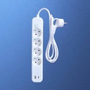 Kenmaster Stop Kontak 104 - 4 Lubang + USB Stopkontak Colokan Listrik Colokan / Colokan Kabel Listrik
